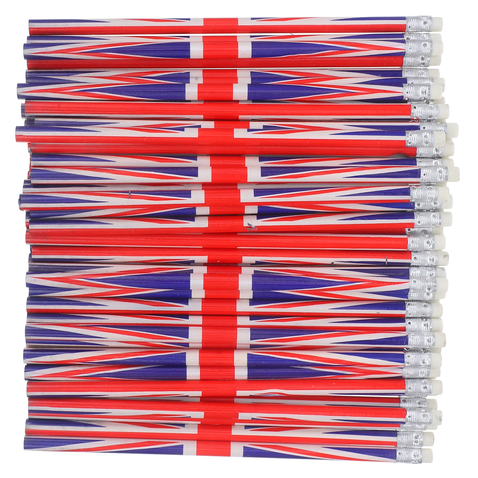 Matite Per Ufficio E Disegno 60 Matite Bandiera Britannica Union Jack - Con Gomma, Per Scuola, Ufficio, Feste Patriottiche, Confezione Assortita Matite Con Gomma Bandiera Inglese