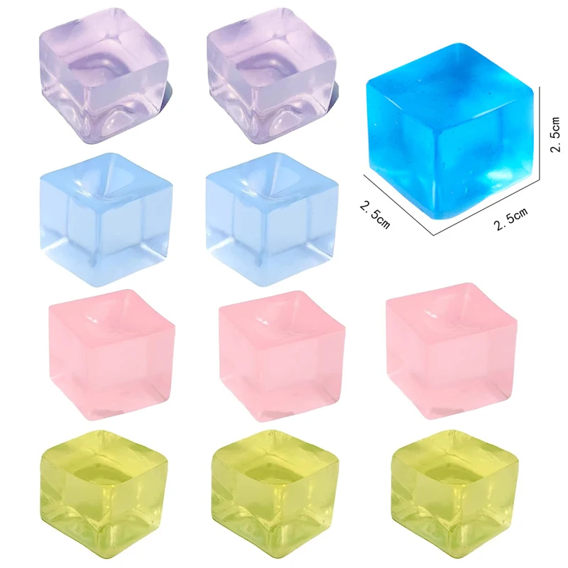 10Pcs Squishy Ice Cube Fidget Toy per autismo ansia ADHD Anti Stress Squeeze Ball bomboniere regali bambini e adulti