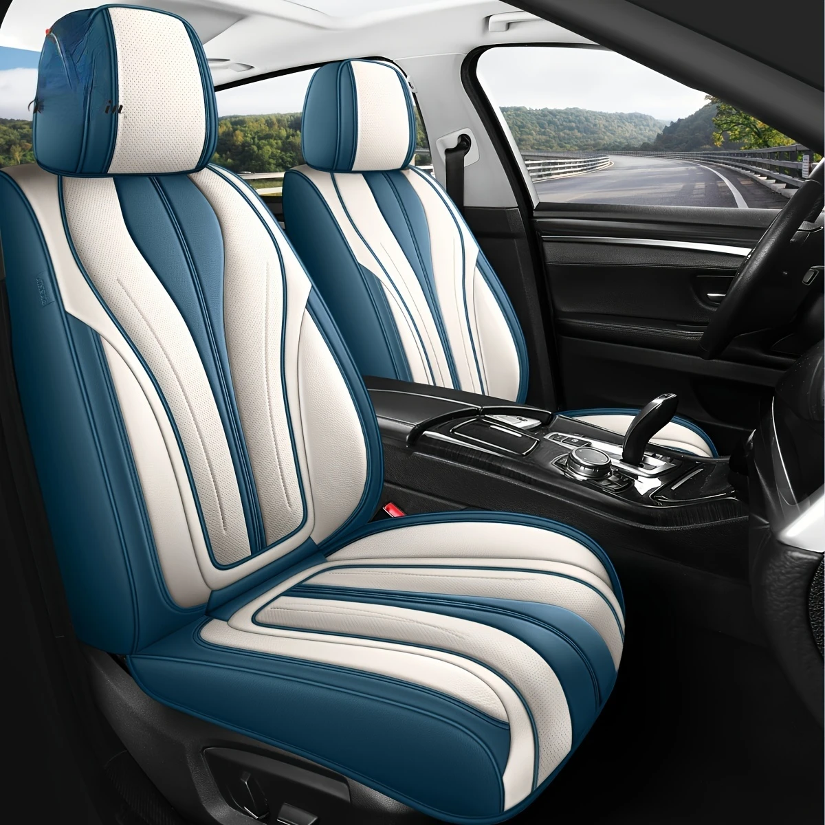 

Universal Fit Luxury Faux Leather Car Seat Covers, Full Set For 5 Seats, Comfortable, Breathable & Waterproof, Front & Rear Seat