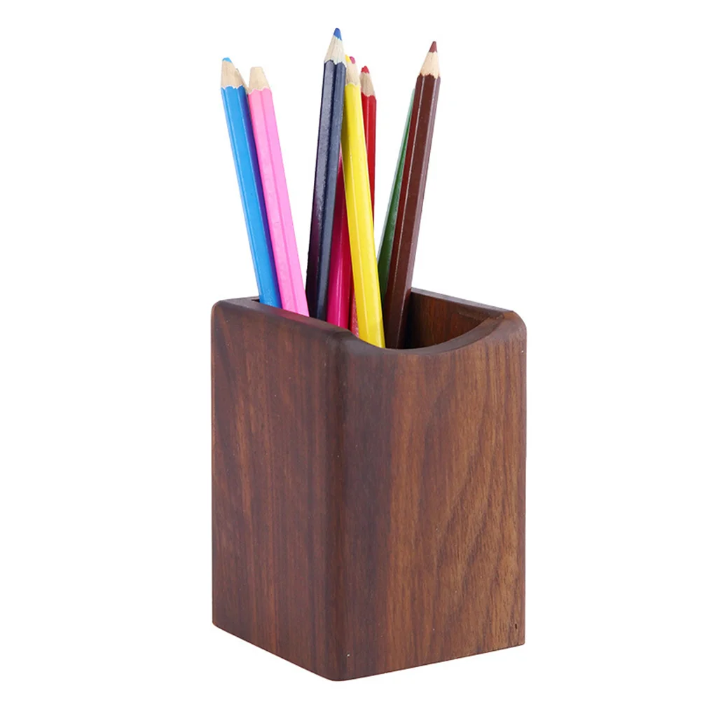 

Универсальный квадратный держатель для ручек, Офисная коробка, вместительный органайзер для канцелярских принадлежностей, деревянный держатель для ручек