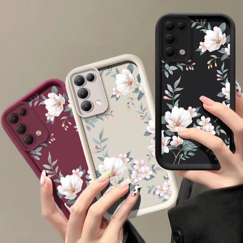 Retro Shattered Flowers Silicone Soft Shockproof Phone Case
