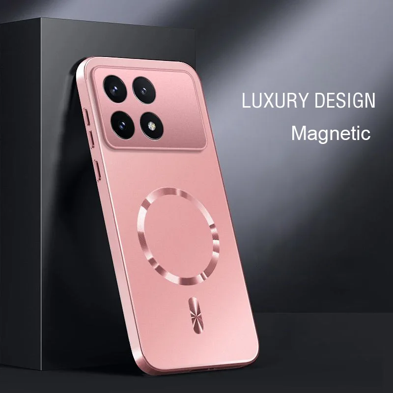 AG Magnetische Matte Silikonhülle für POCO F3 F5 F6 F7 F8 Ultra M8 X6 X7 X8 Pro Max Kabelloses Laden Stoßfeste Harte PC-Schutzhülle – Detail 10