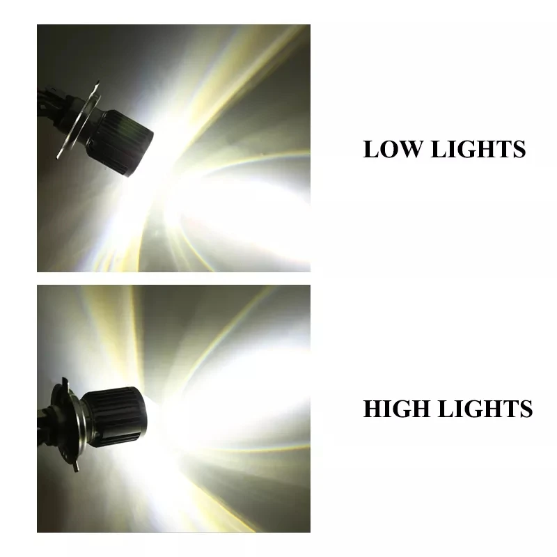 thumbnail image 1 of 1 pieza H4 BA20D faro de motocicleta bombillas LED Moto Chip CSP Hi Lo lente H4 lámpara luces antiniebla Scooter Moto accesorios faro 12V, 1 of 5