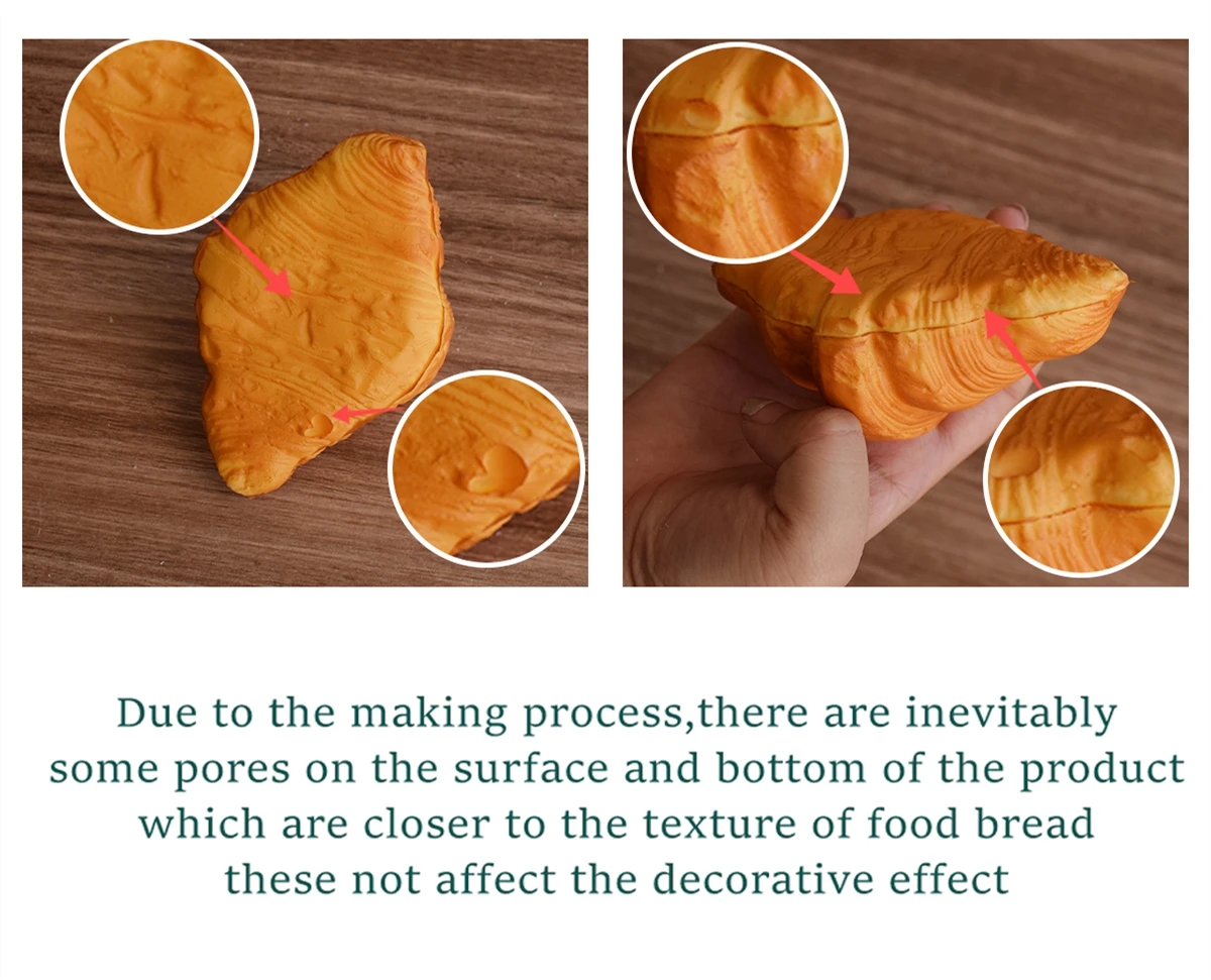 Food Model 6.57Inches Simulated Croissant for Baking Store Decoration Photography