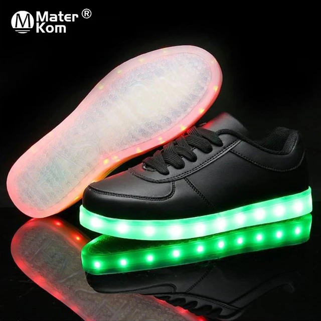 foso Accidental genio Zapatos con luz LED para hombre y mujer, zapatillas informales brillantes  con carga USB, antideslizantes, con suela luminosa, talla 35-44 - AliExpress