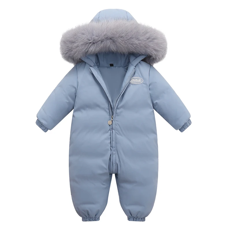 2025 Baby Winter Jumpsuit Real Raccoon fur Waterproof Baby Girl