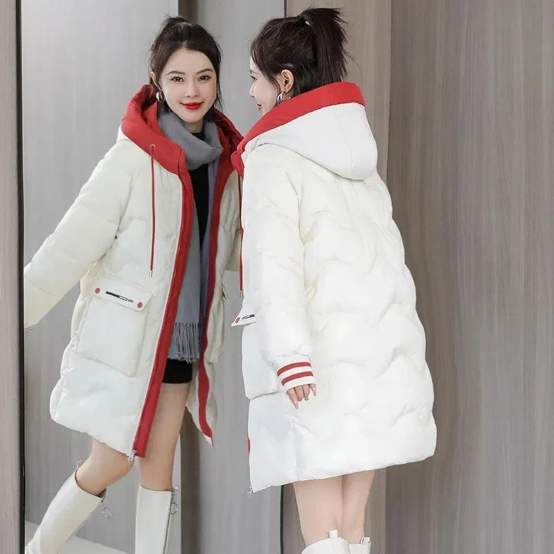 Women's Jacket Winter Parka Down Cotton Jackets Casual Long Coat Loose Thick Warm Hooded Parkas Casual Outwear - Image 3
