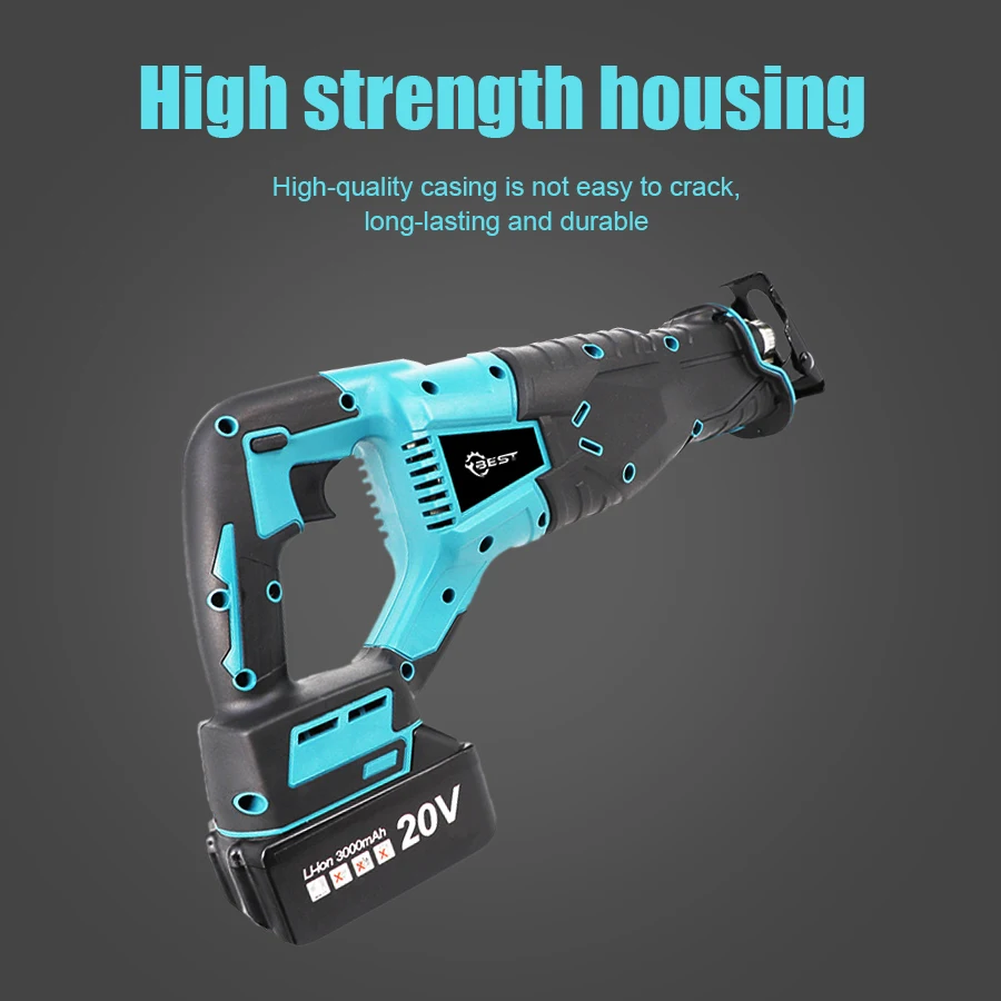 Cordless Reciprocating Saw (NO Battery) Electric Sabre Saw Multifunctional Outdoor Power Tools Handheld Mini