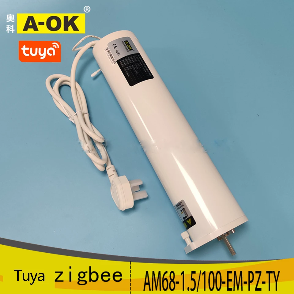 

New A-OK AM68 Tuya Zigbee Curtain Motor 65W,RF433 Control/Tuya app/485/Dry Contact Control,100-240V,for Alexa/Google Home