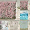 Flowers Birds Bath Curtain Waterproof Fabric Shower Curtains Floral Leaves Landscape Printing Bathroom Screen Home Decoration 1