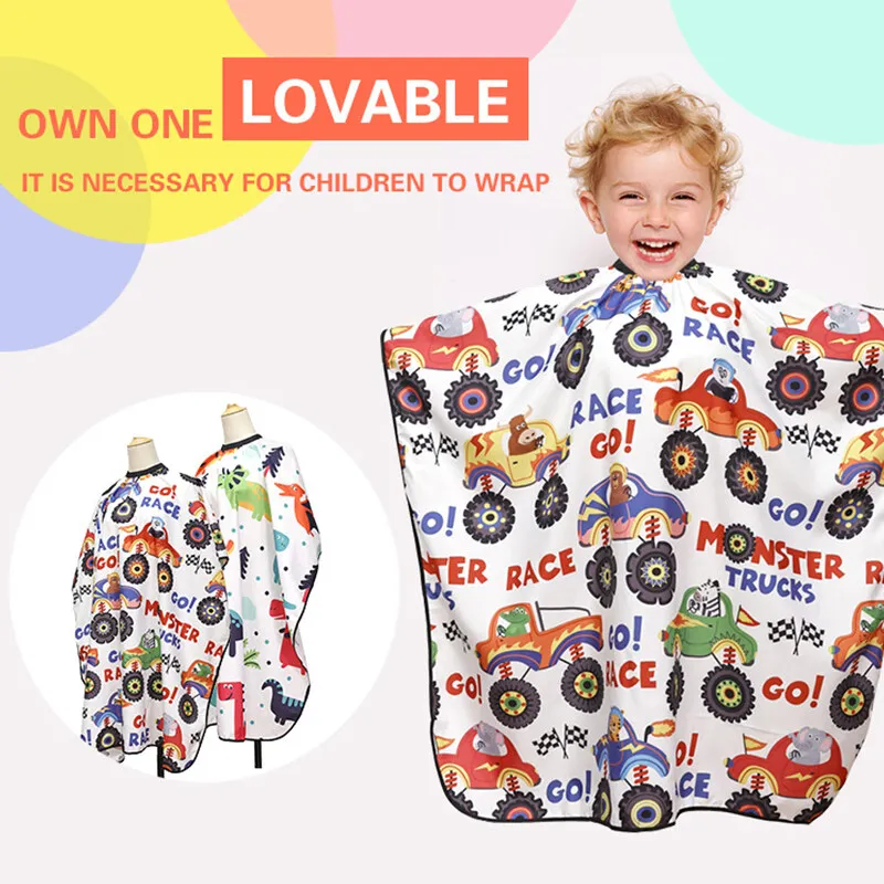 

NEW Cute Child Hairdressing Cape Hair-Cut Salon Barber Wrap Protect Apron Waterproof Cutting Gown Hair Cloth Wholesale