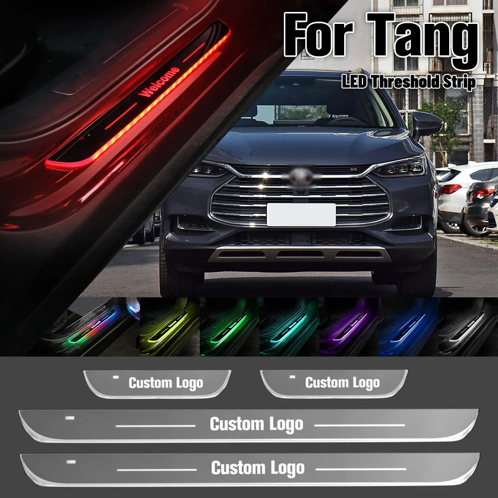 

For BYD Tang 2015-2023 Car Door Sill Light Customized Logo LED 2017 2019 2020 2021 2022 Welcome Threshold Pedal Lamp Accessories