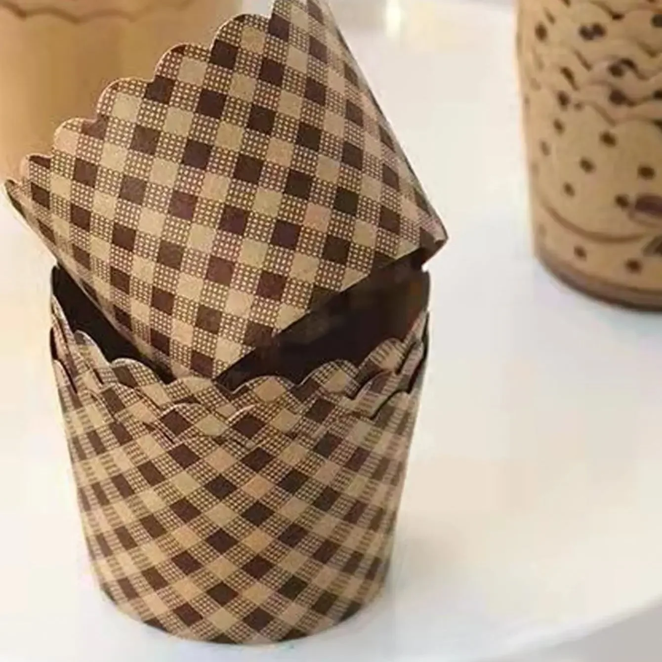 50pcs-Cake Baking Cup Cupcake Moulds Paper Mousse Cupwith Cover Baking Catering Container Cake Cup Muffin Cup