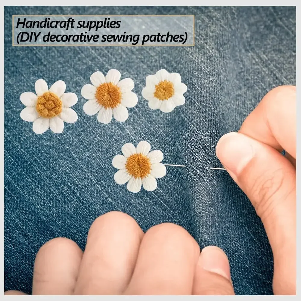 Daisy Flower Patches Daisy Flower Embroidered Patches Sew on Decorative Applique Patches for Clothing Pants Backpacks Hat Jeans DIY Accessories 30pcs