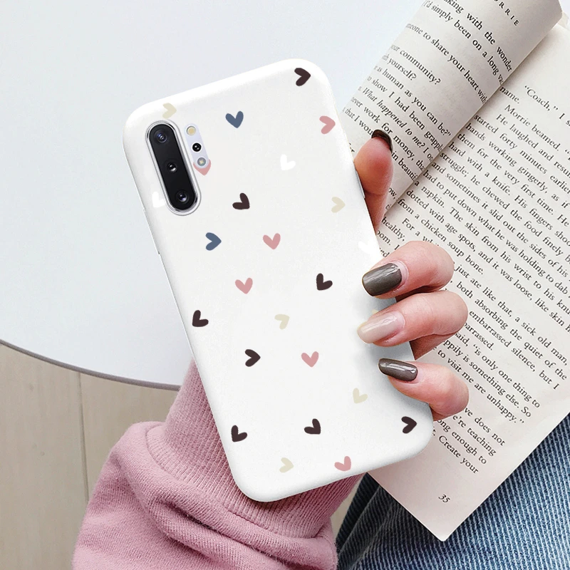 Charming Cartoons Heart Cat Soft TPU Shockproof Phone Case for Samsung Galaxy Note 10 Series
