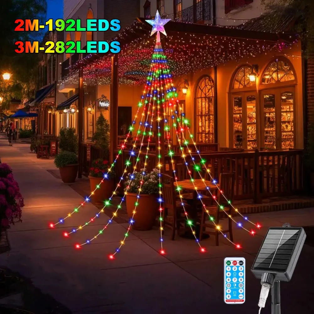 Christmas Solar Star String Lights – 2/3M LED Fairy Lights Outdoor Waterproof Garden & Holiday Decor 1