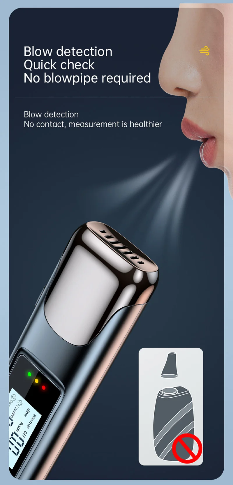 Xiaomi C10 High Precision Alcohol Tester Breathalyzer For Drunk Driving Detectio