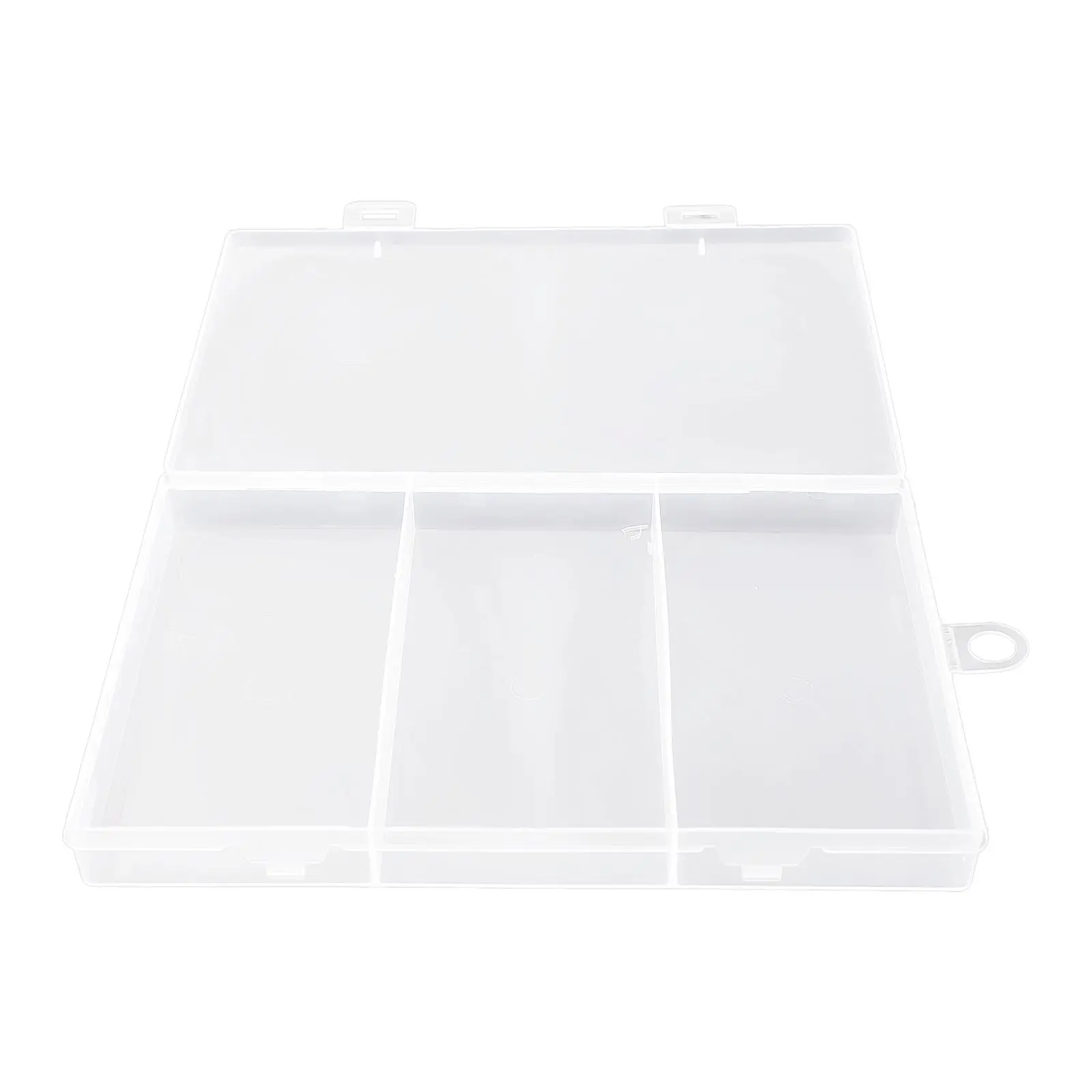 

Storage Box 3 Grids Plastic Clear Jewelry Organizer Fishing Gear Storage Box Container Case Removable 17*11*2cm