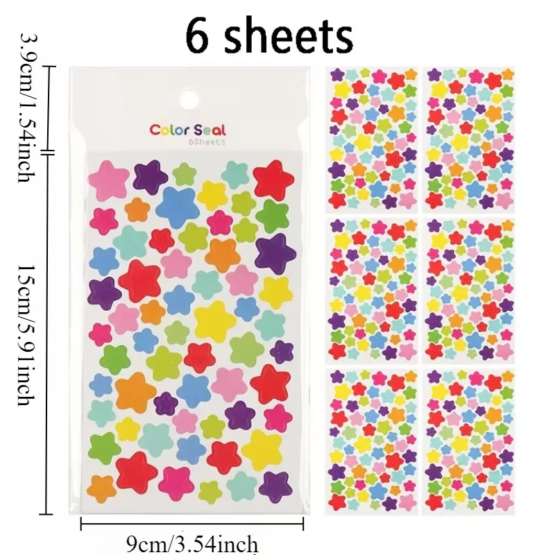 Decorative Stickers DIY Scrapbooking Accessories 6pcs