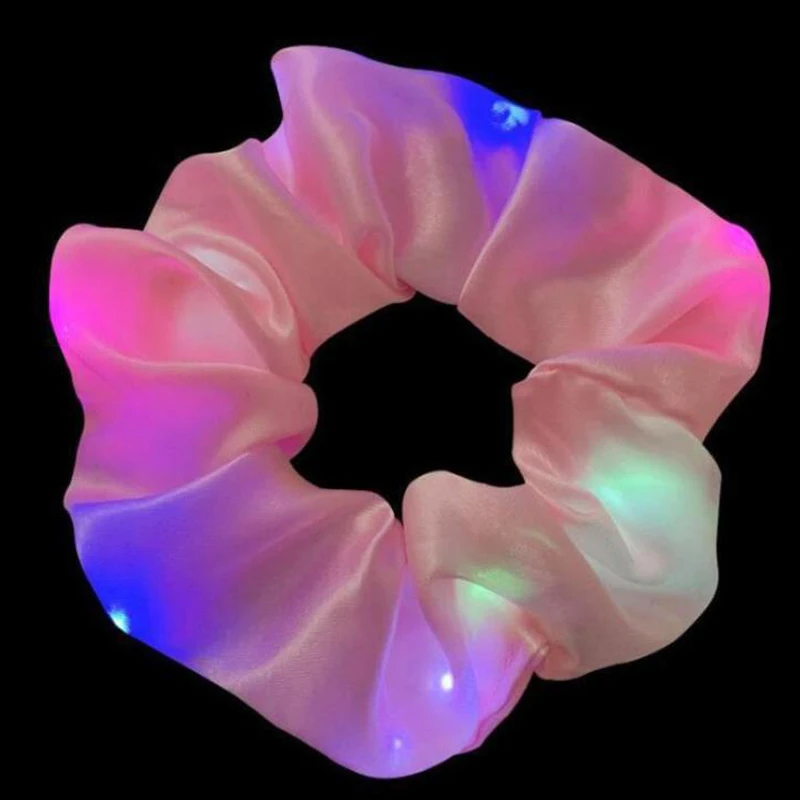 Luminous Hair Scrunchy 1/10 Pcs LED Glowing Hairband Girl Light Up Hair Accessories Birthday Party Headwear