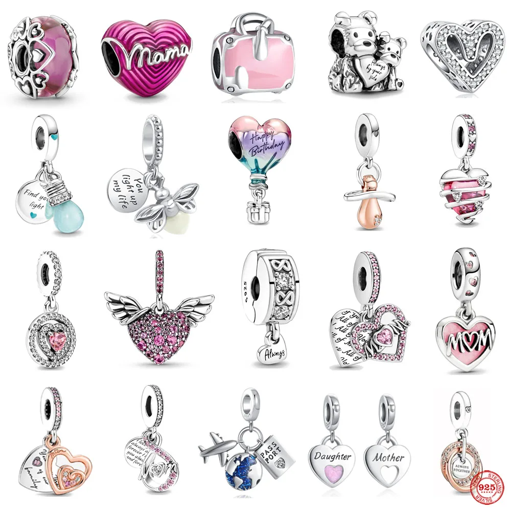 New Glow-in-the-dark Lightbulb Double Dangle Baby Pacifier Diy Bead Fit Original Pandora Charms Silver 925 Bracelet C278