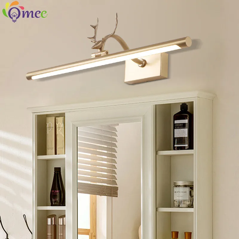 Led Wall Lamp 57cm AC85-265V Bathroom Mirror Light Indoor Wall Light Fixture Bronze Golden Picture Light Wall Sconce Makeup Lamp