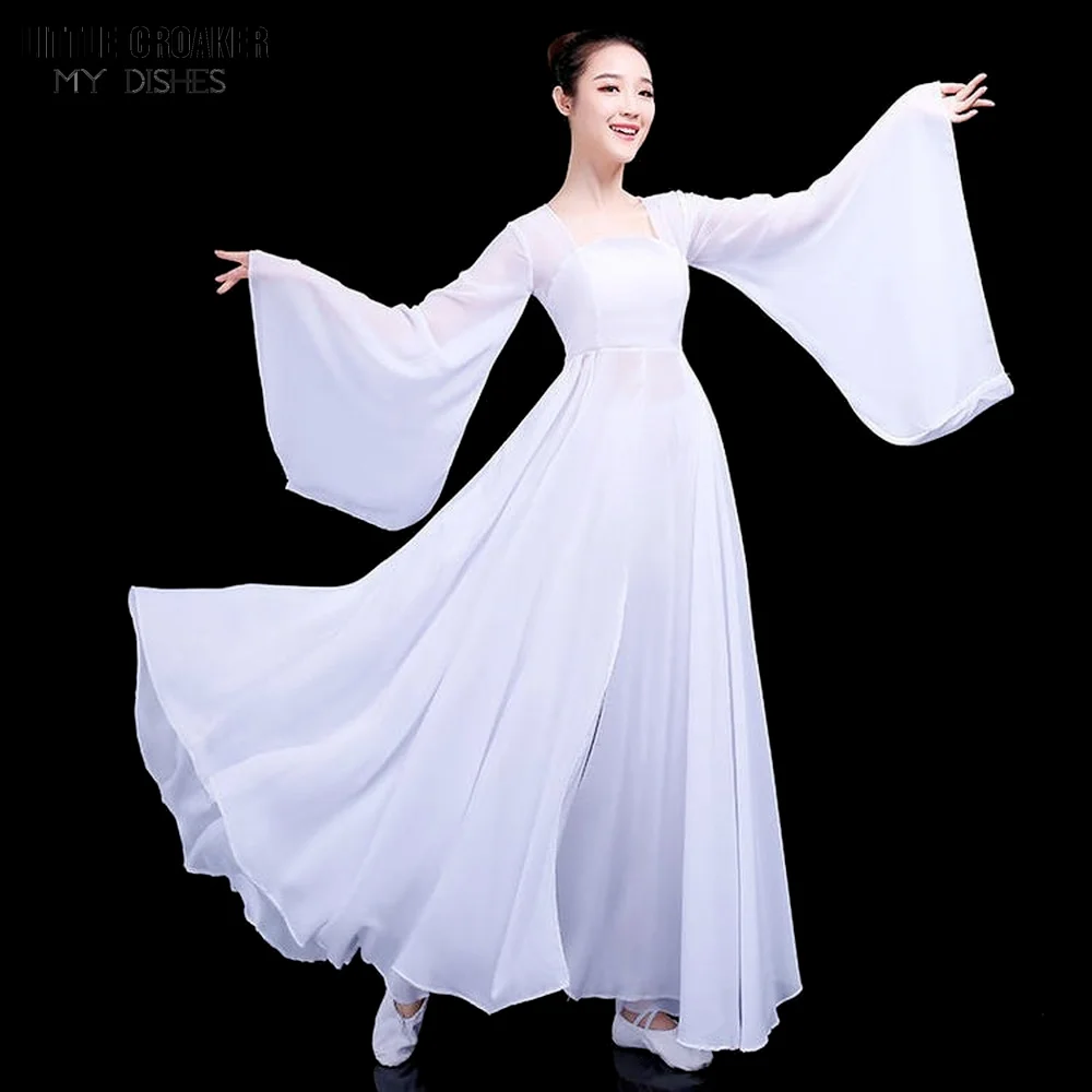 Classical Water Sleeve Dacne Clothing Yangko Costume Hanfu Fan Red Chinese Folk Dance Costume Girl Traditional Rhinestone Dress