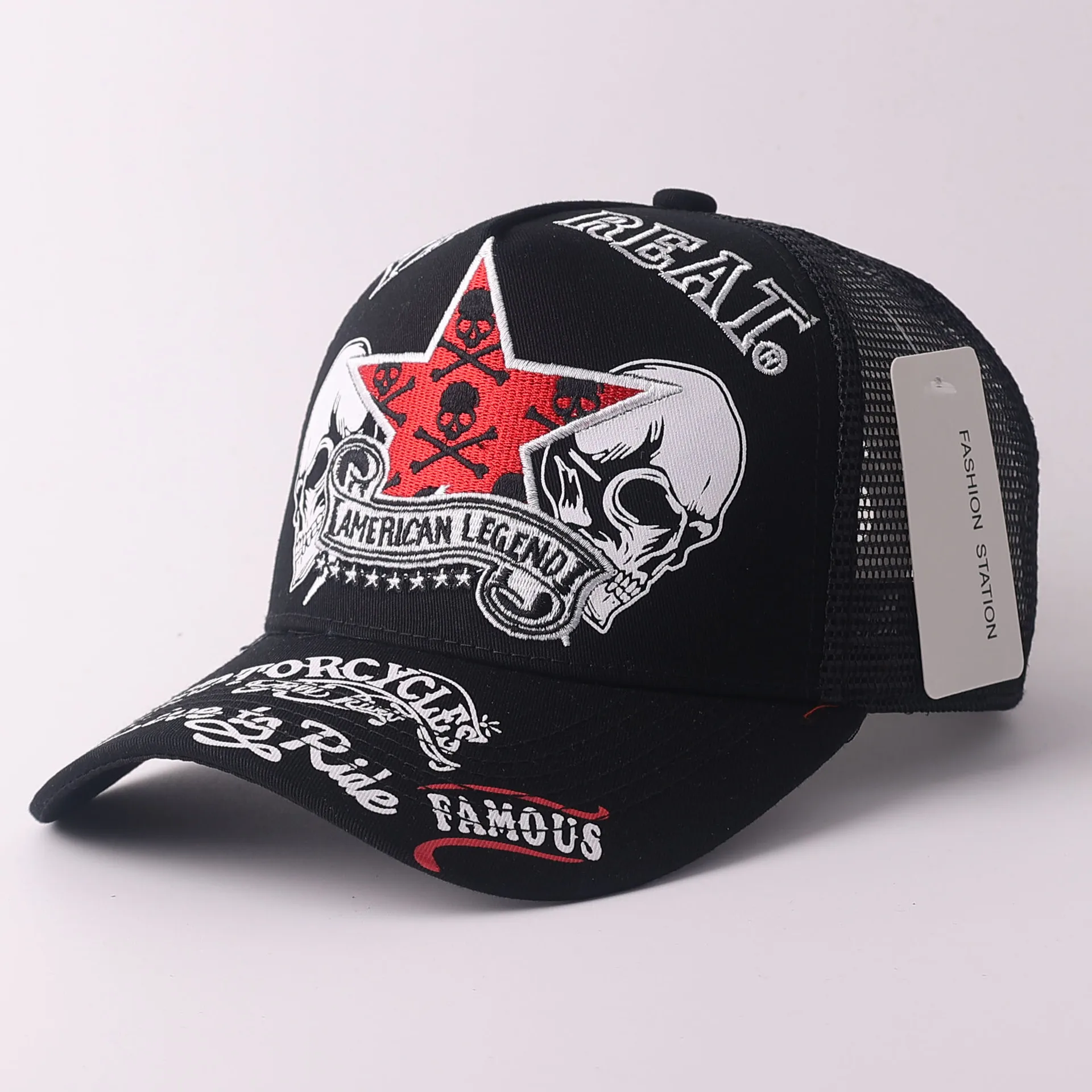 Skeleton Wings Letters Embroidery Baseball Hats Breathable Personal New Men Women Mesh Sunshade Hip Hop Trucker Caps Versatile