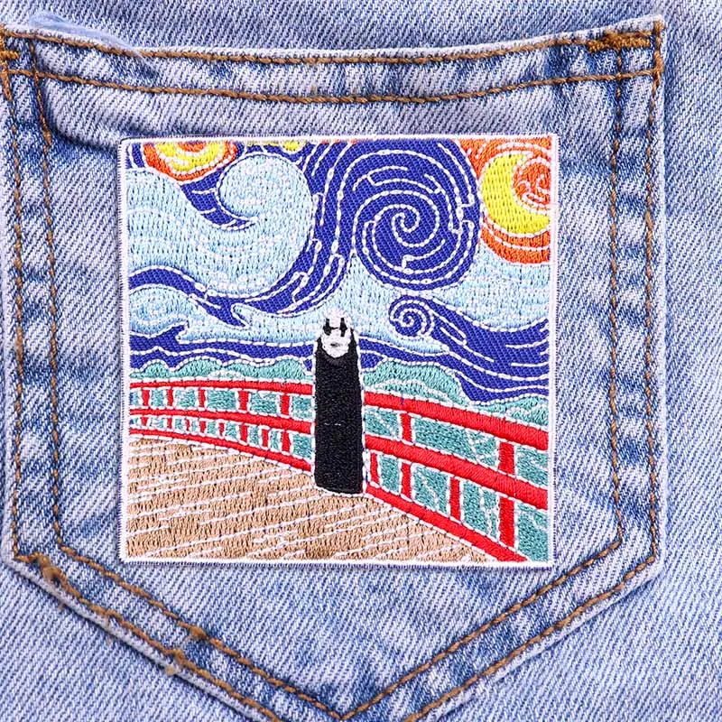 New Novelty Postage Stamp Sticker Cute Cartoon Square Stripe Decorative  Embroidery Iron On Fabric Patch For Clothing Diy - Patches - AliExpress