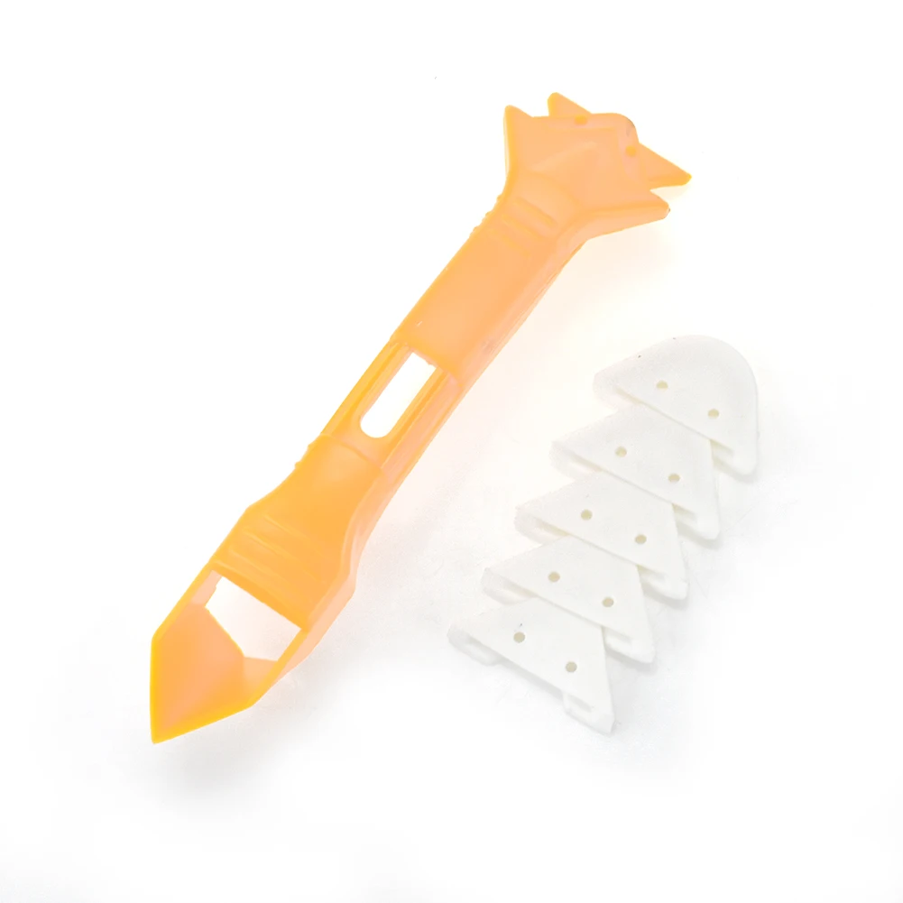 6PCS Yellow Multi-Function Glue Scraper Silicone Glue Scraper