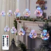 Led Wishing Ball String Lights,Battery Powered Light,10 Lights Santa Window Ornaments for Living Room,Corridor,Yard,Winter Decor 1