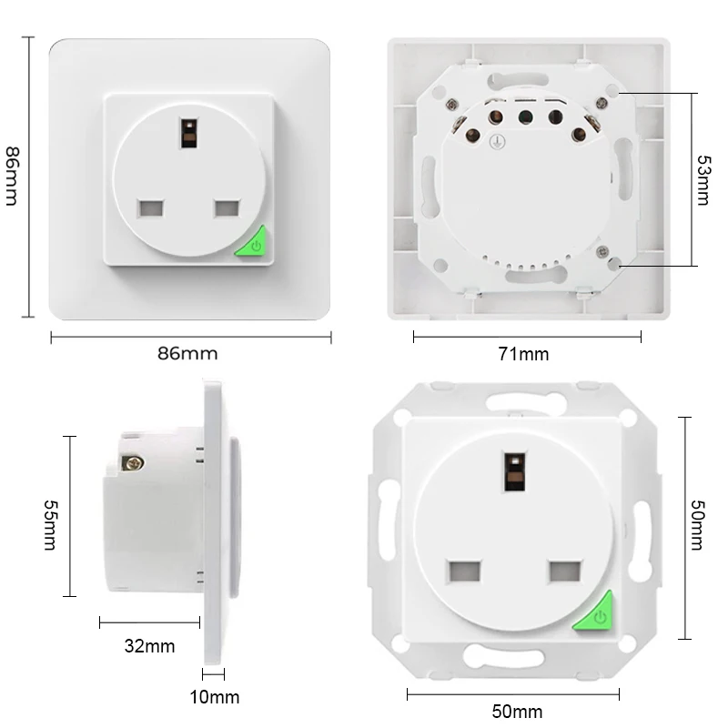 Avoir Zigbee – prise murale connectée Wifi, blanche, 16A, commande vocale,  Tuya Smart Life APP, fonctionne avec