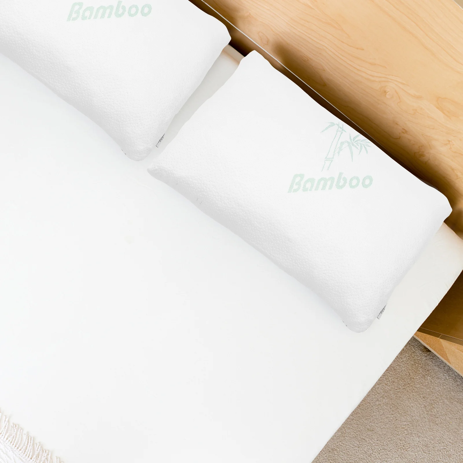 

White Pillow Shams Memory Pillows Cover Memory Foam Bamboo Pillow Covers Cool Comfort Firm Neck Support Foam Orthopedic