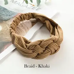 Elegant Vintage Knot Headband - Twisted Cotton Hair Accessory (Khaki)