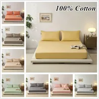 Bonenjoy 1pc Fitted Sheet Pure Cotton Bed Cover Elastic Bedsheet High Quality Mattress Protector drap de lit (No Pillowcase) 1
