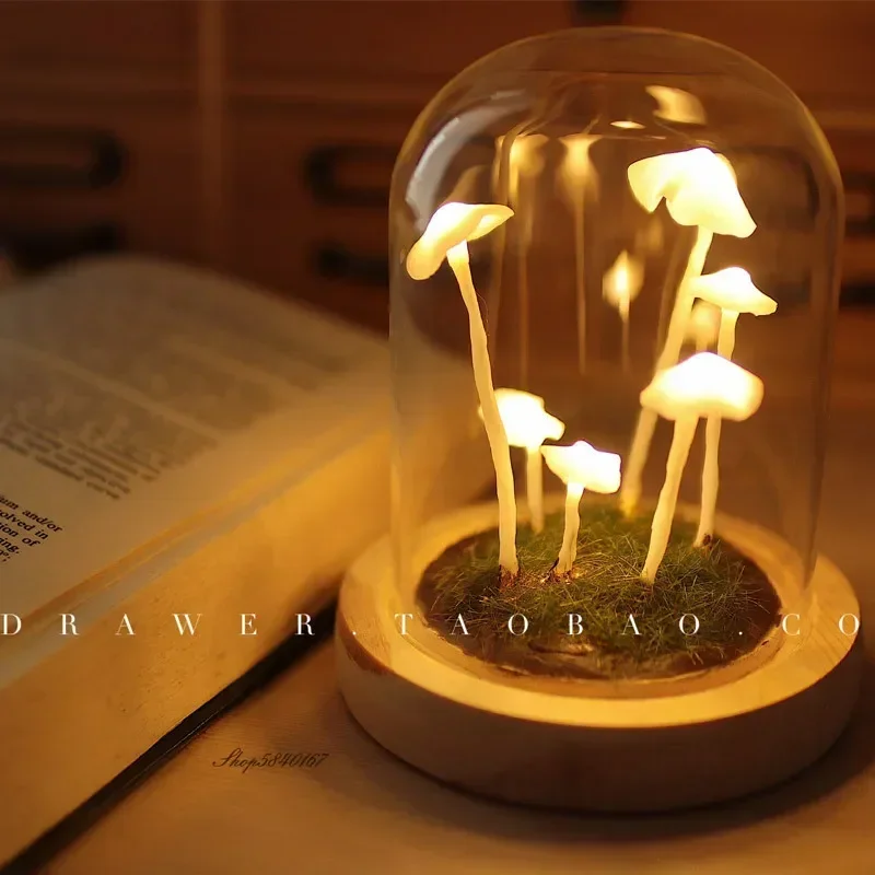 

Original Retro Mushroom Led Night Lamp Handmade Diy Material Package Night Light Decoration Children Christmas Gifts AAA Battery