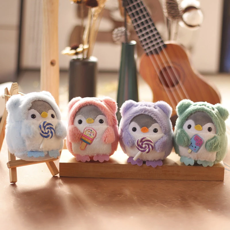 

Cute Cartoon Lollipop Penguin Stuffed Plush Dolls Toys Key Ring Bag Pendant Accessries Gift