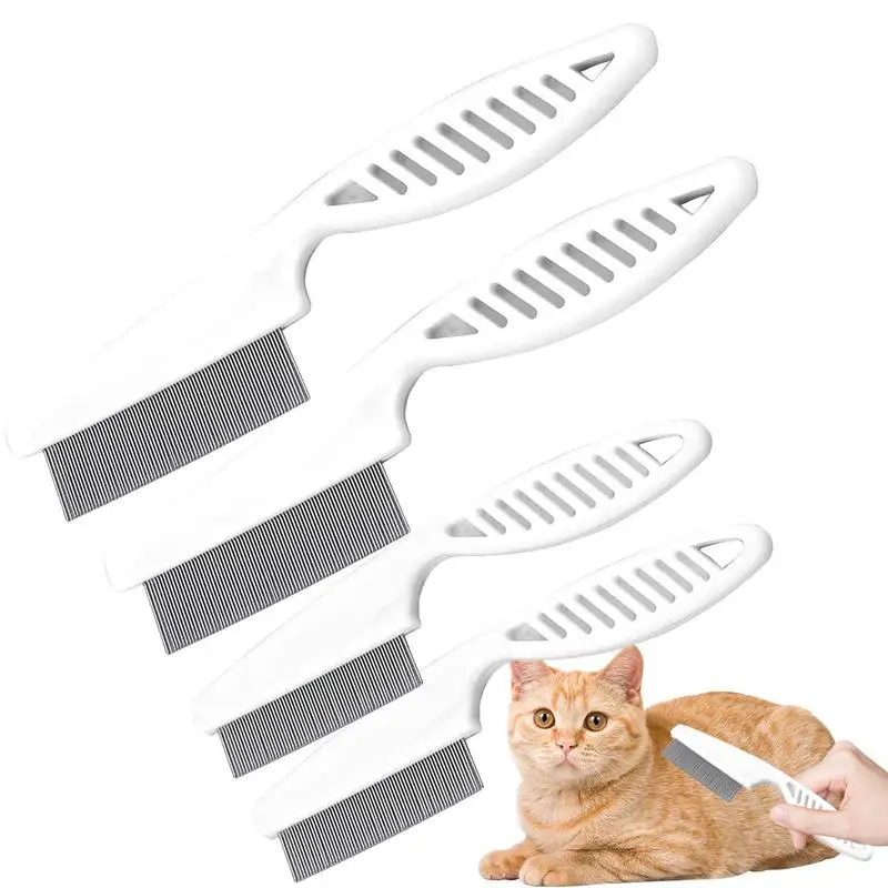 Dog Flea Comb Lice And Tick Removal Tool 2 Pcs Pet Grooming Tool Tick And Lice Removal Brush For Puppy Kitten 3pcs set pet flea remover tool twist hook plastic scratching hook remover pet cat dog grooming supplies tick removal tweezers