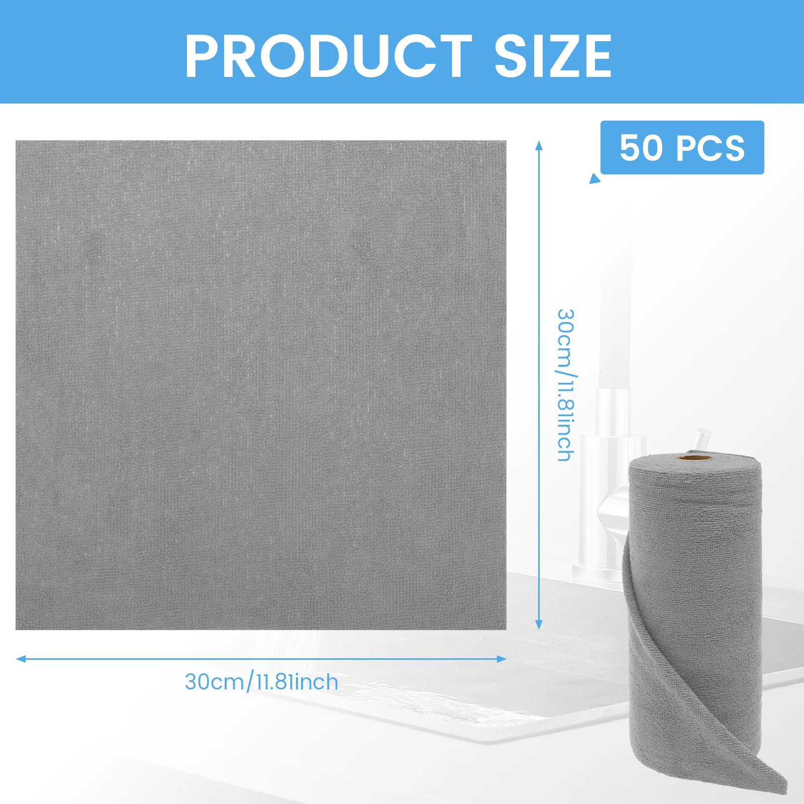 Microfiber Reusable Cleaning Cloth Rolls for Kitchen Household