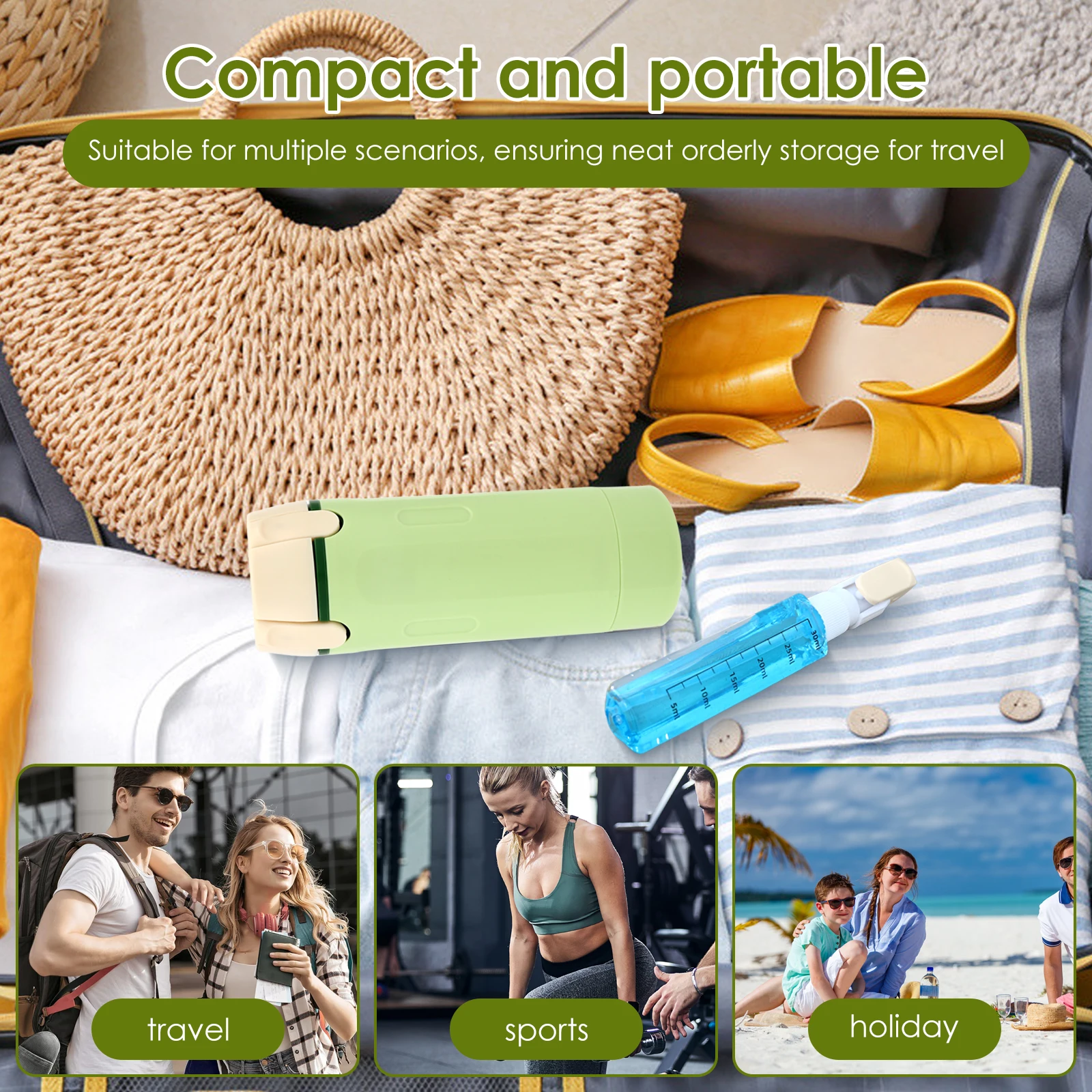 Compact 4-in-1 Leak-Proof Travel Toiletry Dispenser Bottle