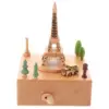 Wooden Music Box Eiffel Tower Shape Creative Design Soothing Melodies Gifts For Women Child Birthday Valentine Home Decor 1
