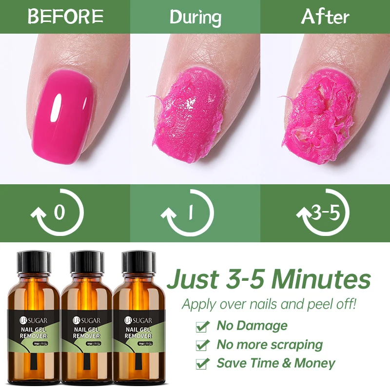 UR SUGAR 50ml Magic Fast Remover Gel Nail Polish Varnish Soak Off UV Cleaner Function Gel Remove Tool Nail Art For Manicure 3