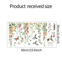 Creative Greenery and Floral Design Electrostatic UV Window Stickers (30X60CM)