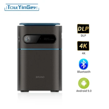 Touyinger DLP 미니 휴대용 프로젝터, 스마트폰용 홈 시네마, 4K LED, 5G 와이파이, 블루투스, 안드로이드 9, 7000mAh 배터리, D042