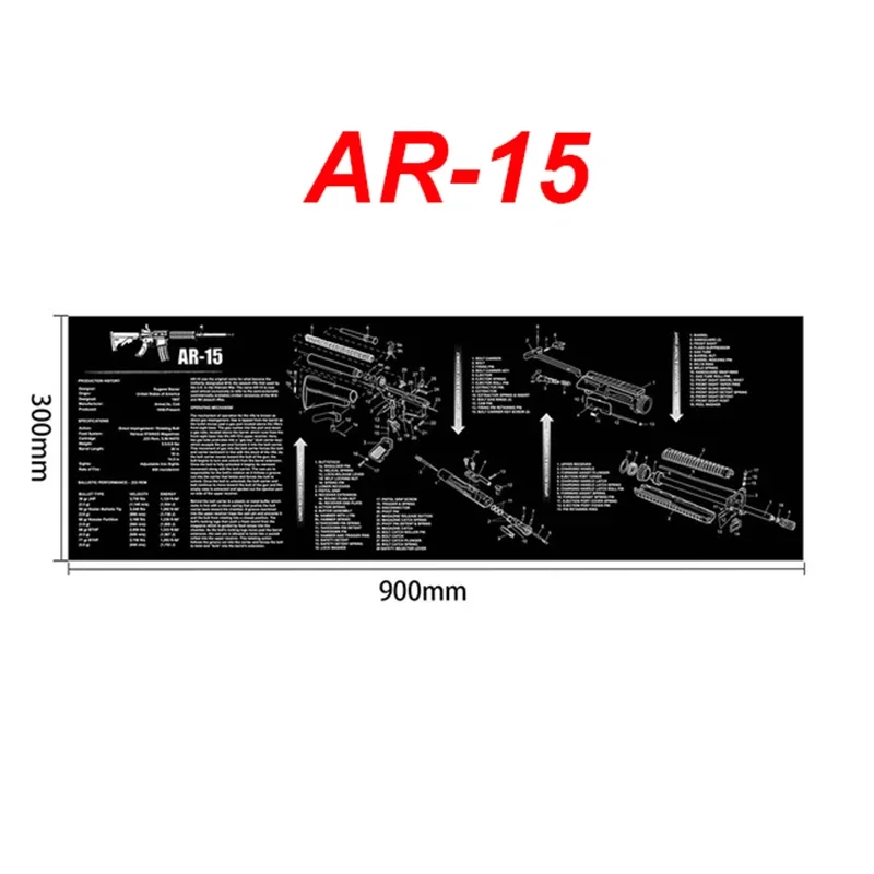 Gun Cleaning Mat Rubber Parts Instructions Mouse Pad For AR15 AK47 Remington 870 GLOCK CZ-75 Punisher P220 P320 M92 1911