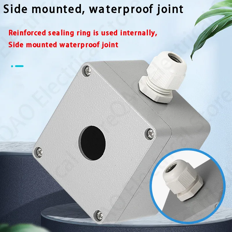 Metal Cast Aluminum Waterproof Button Switch Control Box Opening 22mm Emergency Stop Switch Button Box Aluminum Alloy 1234 Hole