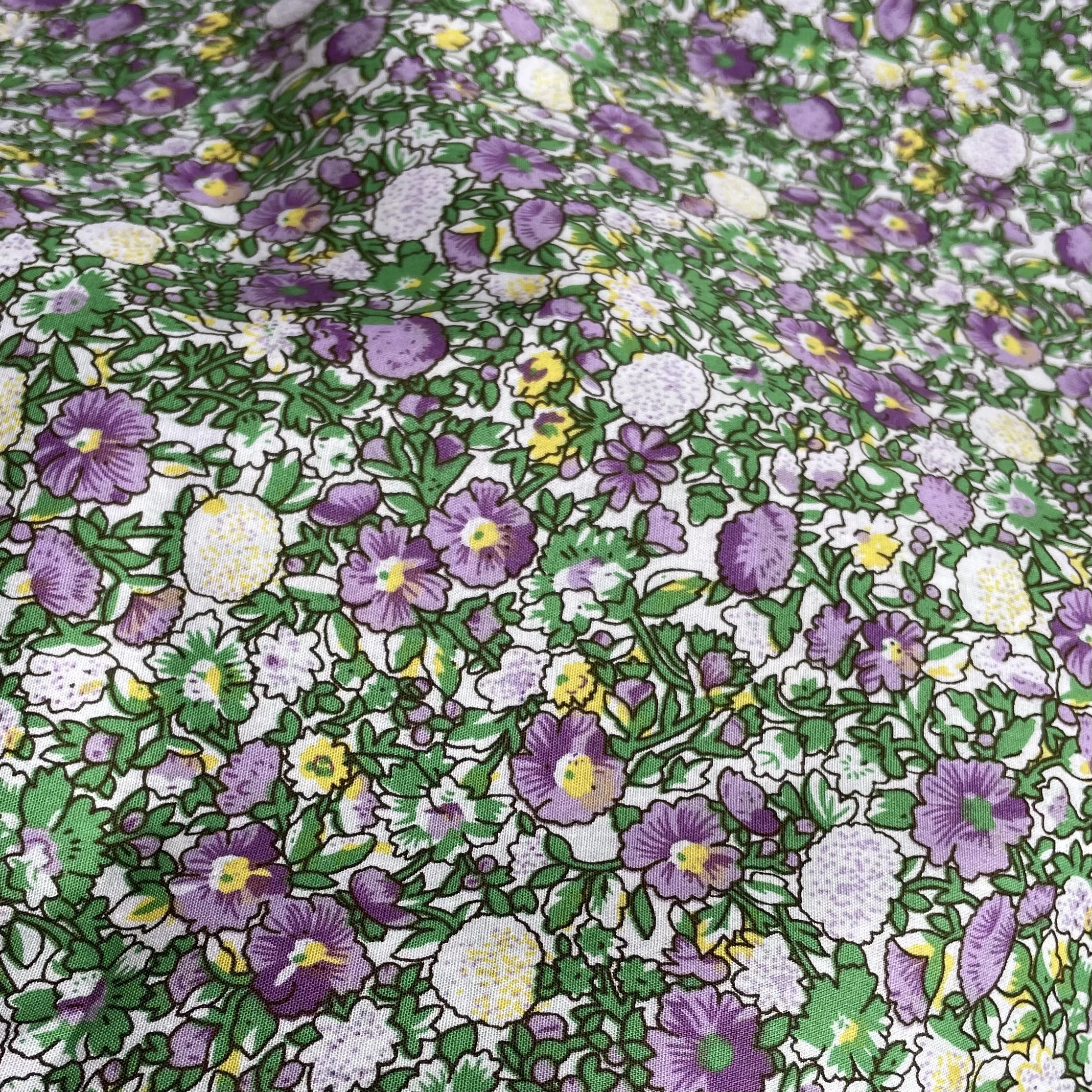 Colorful Floral Plants 100%Cotton Poplin 40S Fabric For Kids Baby Sewing Cloth Dresses Skirt DIY