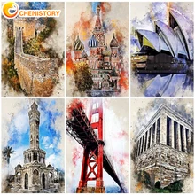 

CHENISTORY DIY Painting By Numbers Kit Building Oil Paints City Picture By Numbers Photo Handmade Crafts For Adults Decor Art