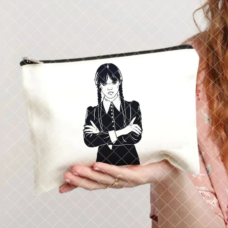 Wednesday Addams and Enid Cosmetic Case Women Toiletries Bags Casual Lipstick Makeup Bags Gift Gothic Girls Nevermore Academy 5