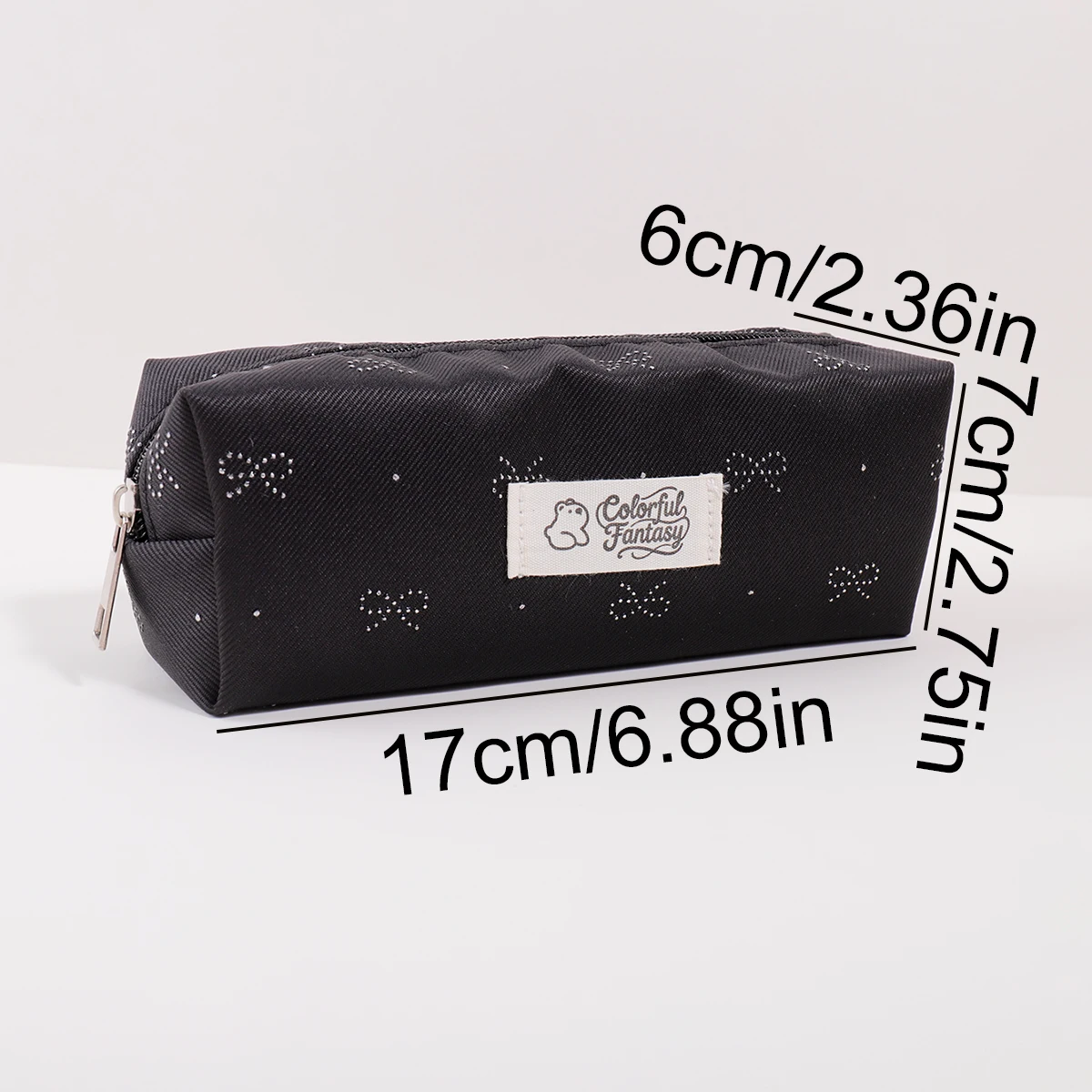 빈티지 리본 무늬 필통, 큰 입구 디자인 문구류 수납 가방, 데스크탑 잡화 수납, DIY 학용품